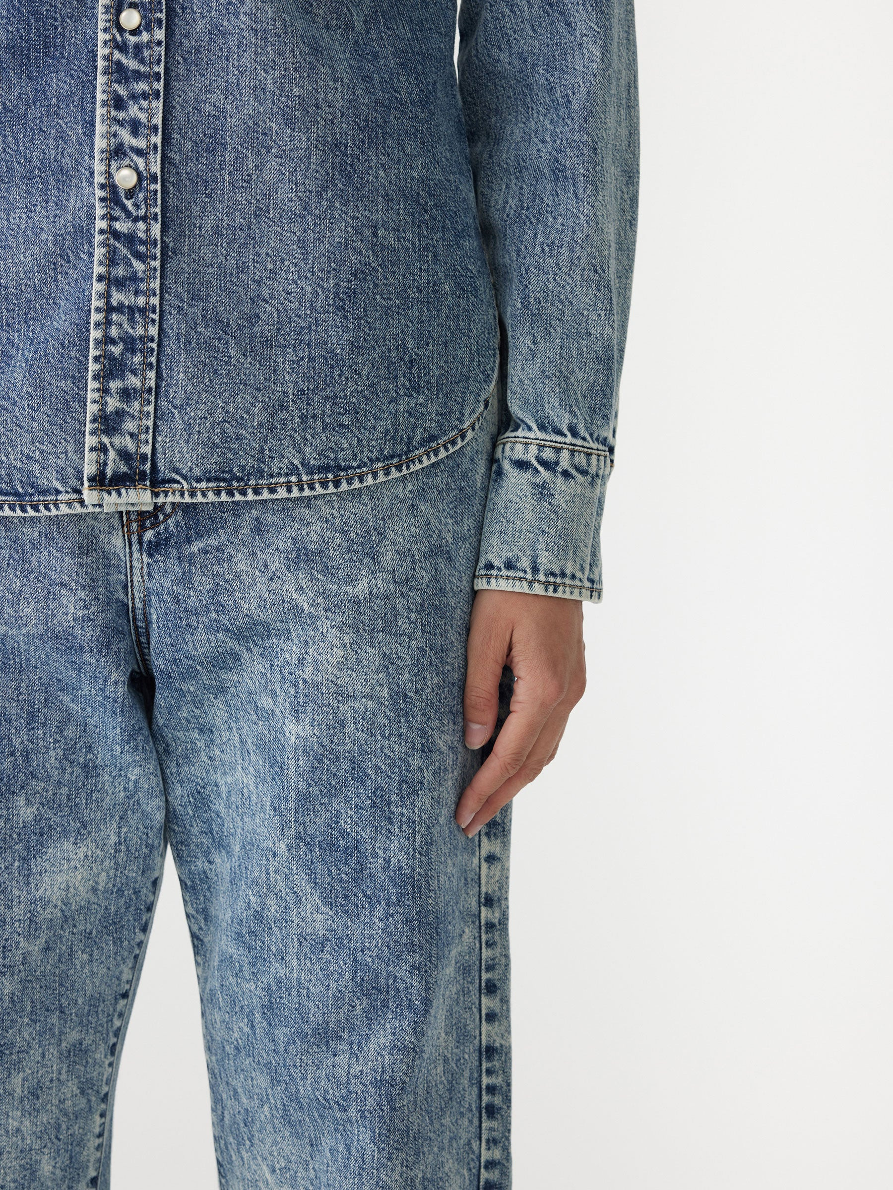denim darted western shirt | Bassike