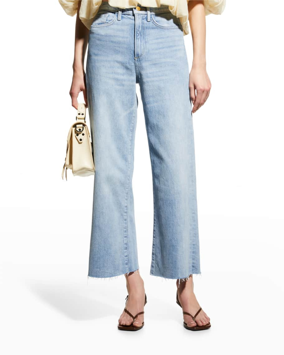 Joe's Jeans The Mia Wide-Leg Ankle Jeans with Raw Hem | Neiman Marcus