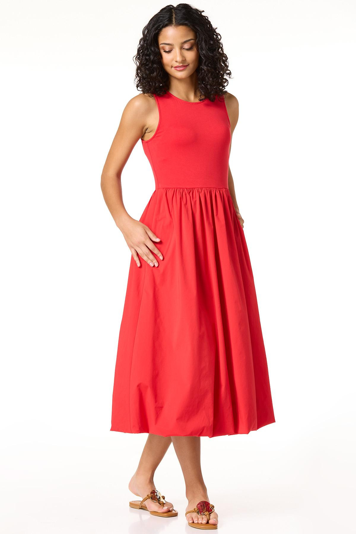 Solid Bubble Hem Tank Dress | Cato Fashions