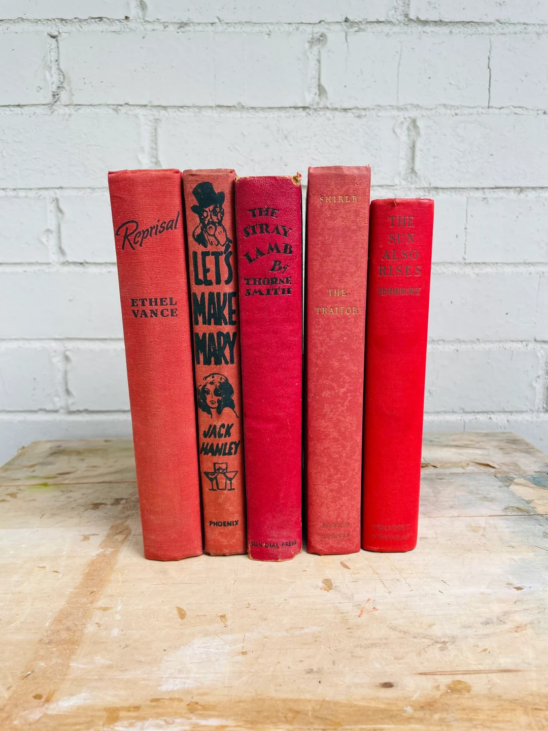 Vintage Red Books - Set of red books - Fiction - Home Decor | Etsy (US)