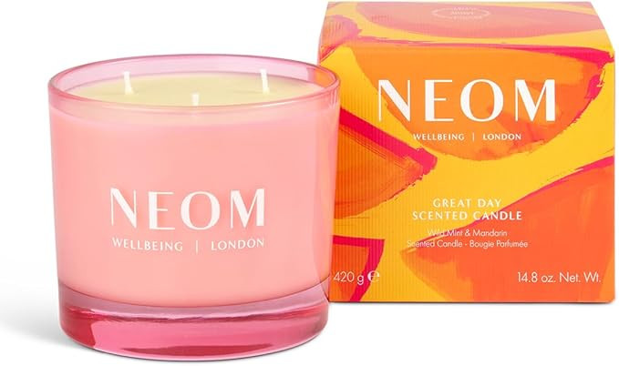 NEOM - Great Day 3 Wick Candle I 420g I Hand Finished I 100% Naturally derived Wax I Wild Mint an... | Amazon (UK)