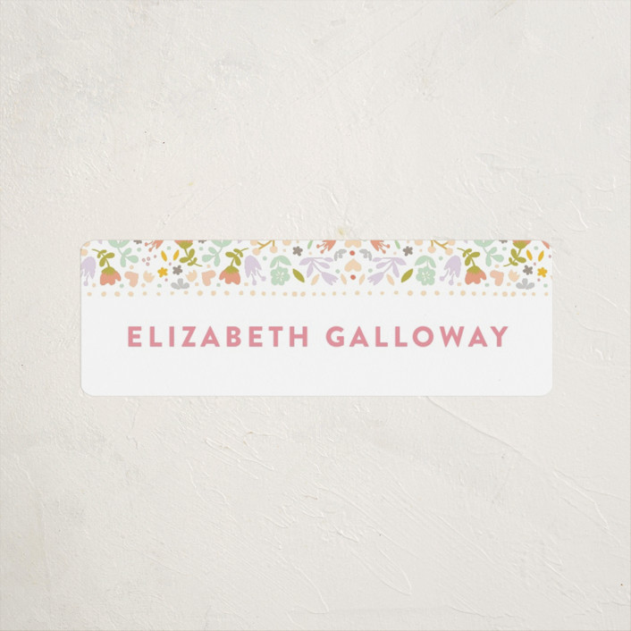 "Pretty Floral Frame" - Customizable Custom Name Labels by Phrosne Ras. | Minted
