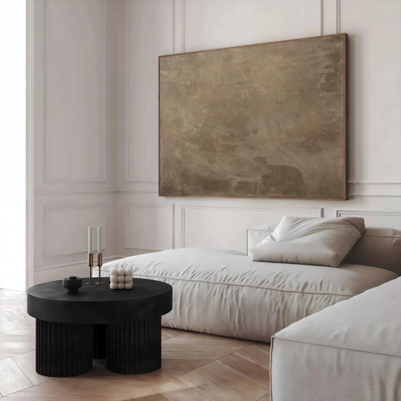 Modern Neutral Horizontal Wabi Sabi Wall Art Print | Organic Earthy Textured Digital Abstract Pri... | Etsy (US)