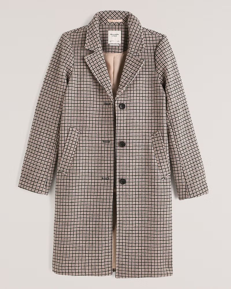 Women's Wool-Blend Dad Coat | Women's Coats & Jackets | Abercrombie.com | Abercrombie & Fitch (US)