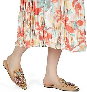 Amazon.com | BGYJMTRCVHU Mules for Women Flats Comfortable Soft Memory Foam Insole Cherry Pointed... | Amazon (US)
