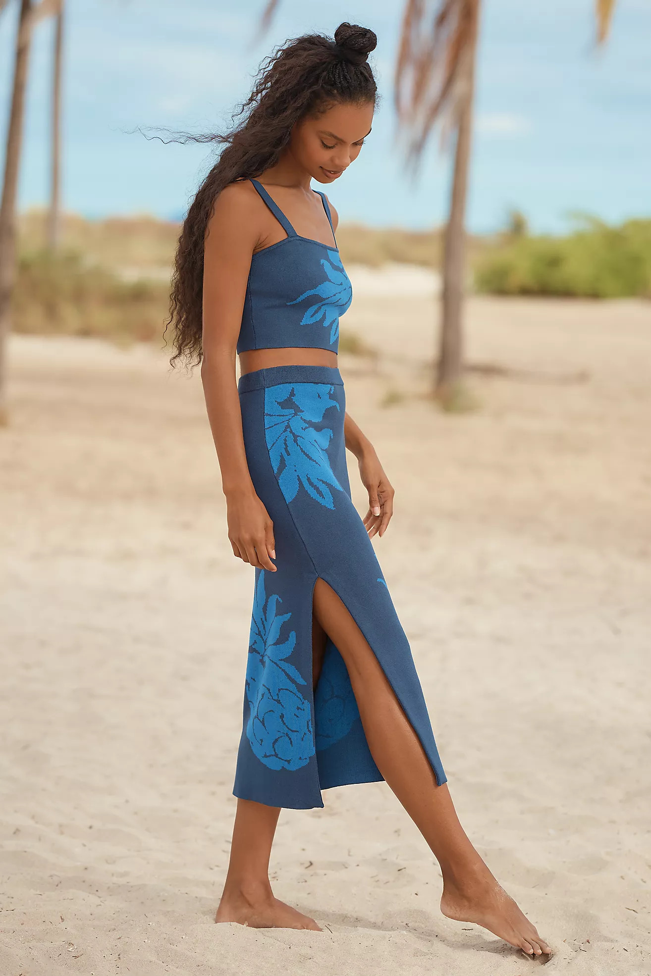 Celandine Graphic Knit Midi Skirt | Anthropologie (US)