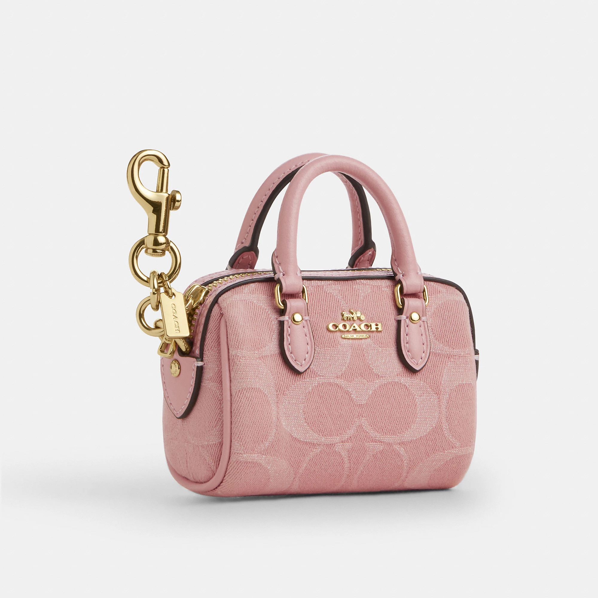 Mini Rowan Bag Charm In Signature Denim | Coach Outlet US