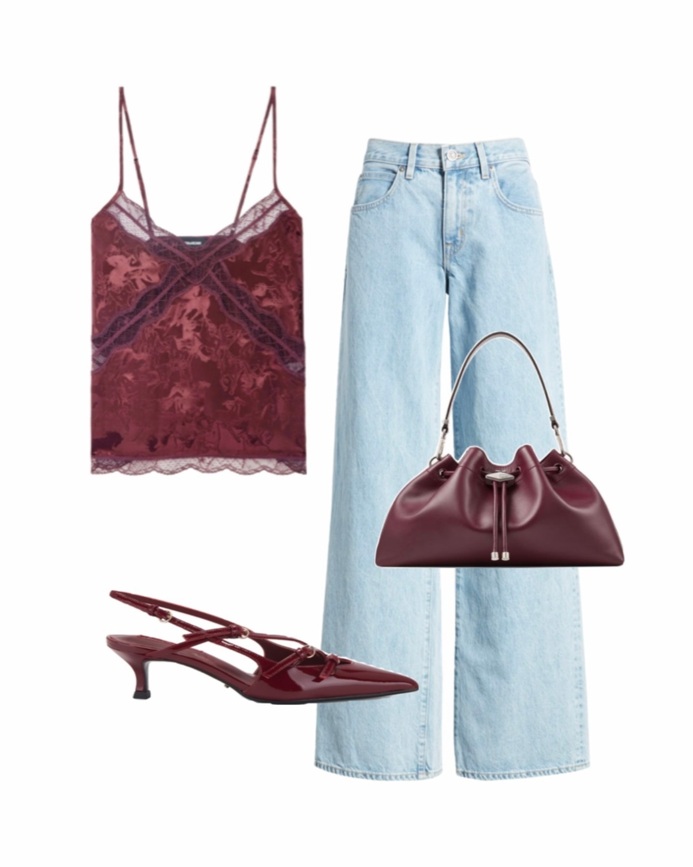 Burgundy lace cami styled with light wash straight leg jeans.

valentine outfit, valentine date night outfit, burgundy outfit, lace cami outfit, light wash jeans, straight leg jeans outfit, romantic outfit ideas, casual valentine look, date night outfit, feminine outfit inspo, chic casual style, elevated everyday outfit, Amazon women’s fashion heels

#LTKValentine