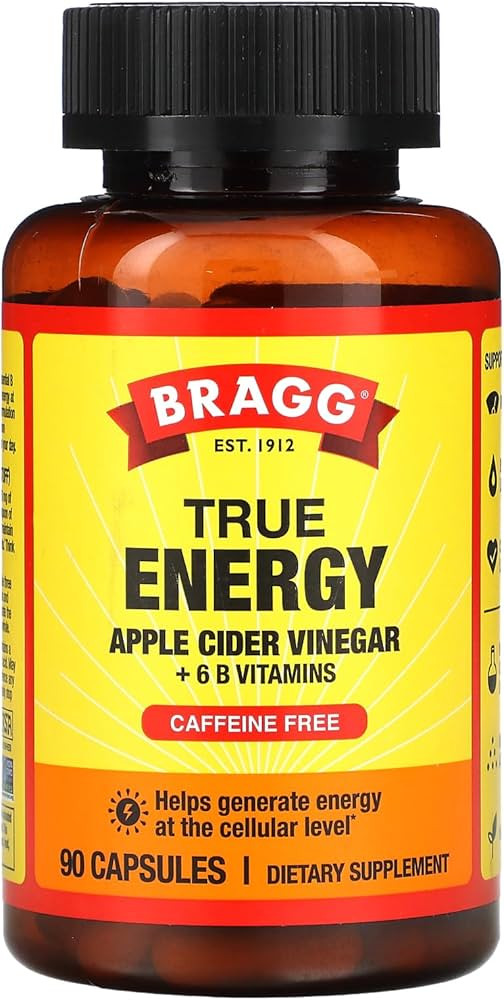 Bragg Apple Cider Vinegar True Energy Capsules – 6 B Vitamins – Caffeine Free - 750mg of Acet... | Amazon (US)