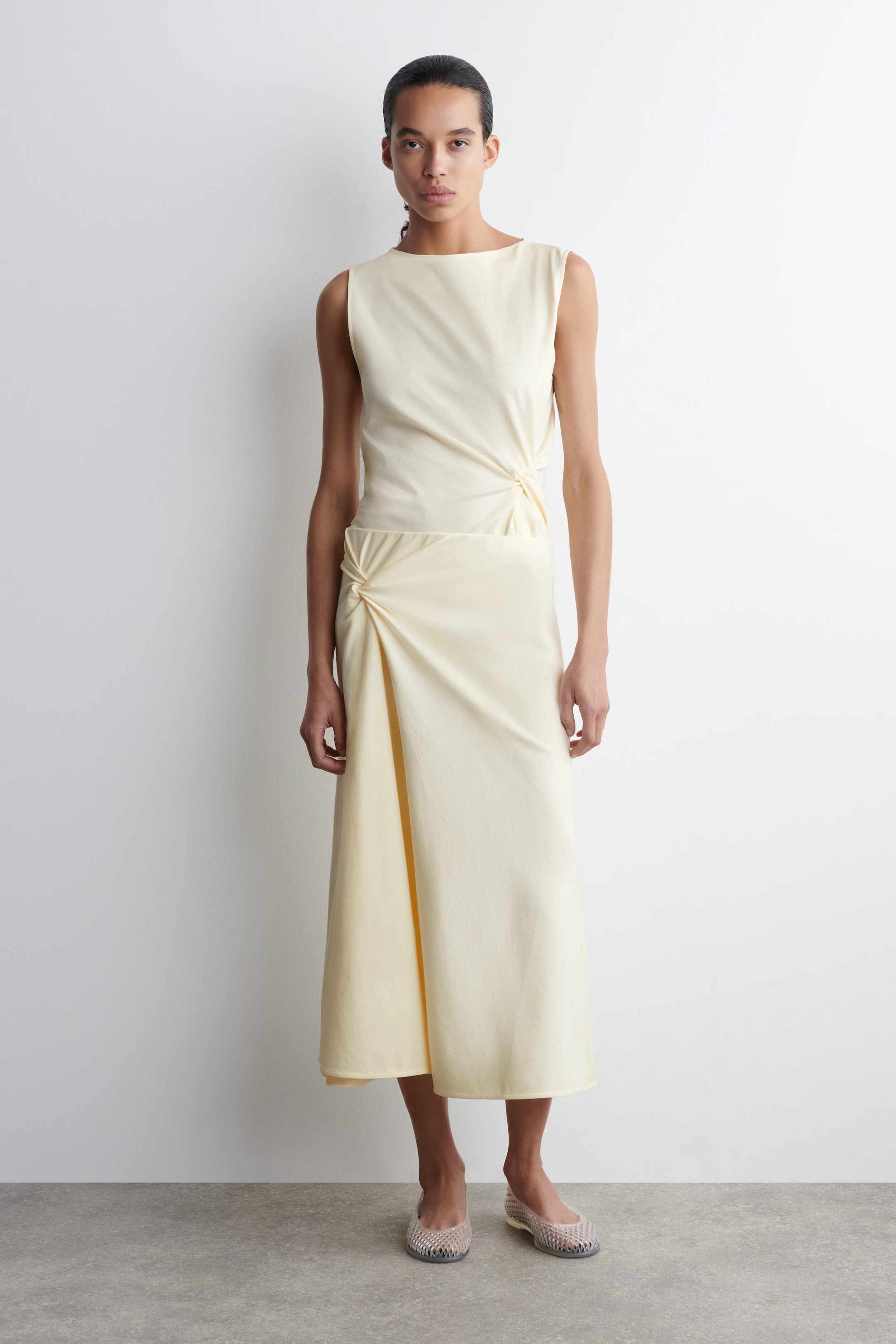 TWIST-DETAIL MIDI SKIRT - BUTTER YELLOW | COS | COS (EU)