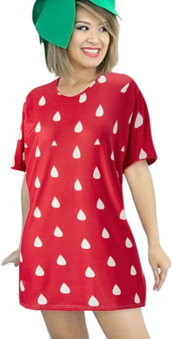Goodstoworld Halloween Funny T Shirts Dresses Fruits Food Theme Short Sleeve Loose Party Costume for | Amazon (US)
