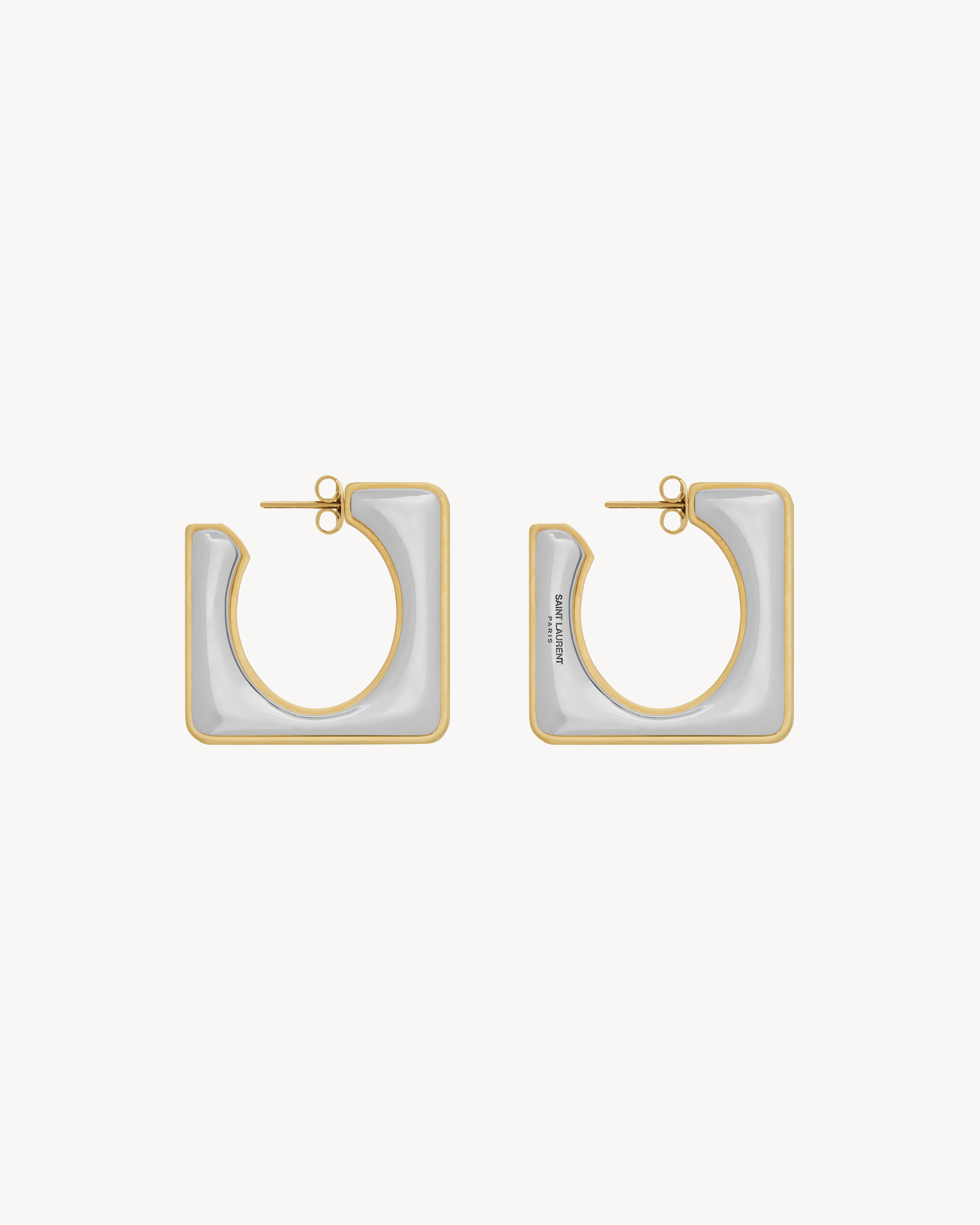 split square hoop earrings in metal | Saint Laurent Inc. (Global)