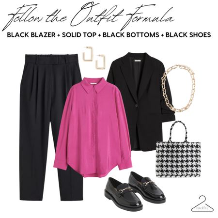 Follow the Outfit Formula: Black Blazer + Solid Top + Black Bottoms + Black Shoes from our 👩‍💻Work Wear Closet Staples Outfit Guide. Get the guide at outfitformulas.com

#LTKshoecrush #LTKworkwear #LTKfindsunder50