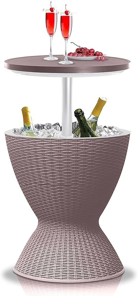 SereneLife Outdoor Bar Cooler Table-All-Weather Cool Furniture and Hot Tub Side, Rattan Patio Bui... | Amazon (CA)