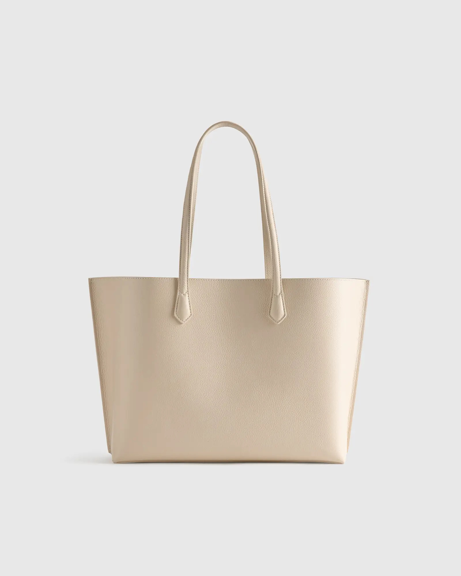 Italian Leather Triple Compartment Shopper Tote in Soft Ivory | Quince