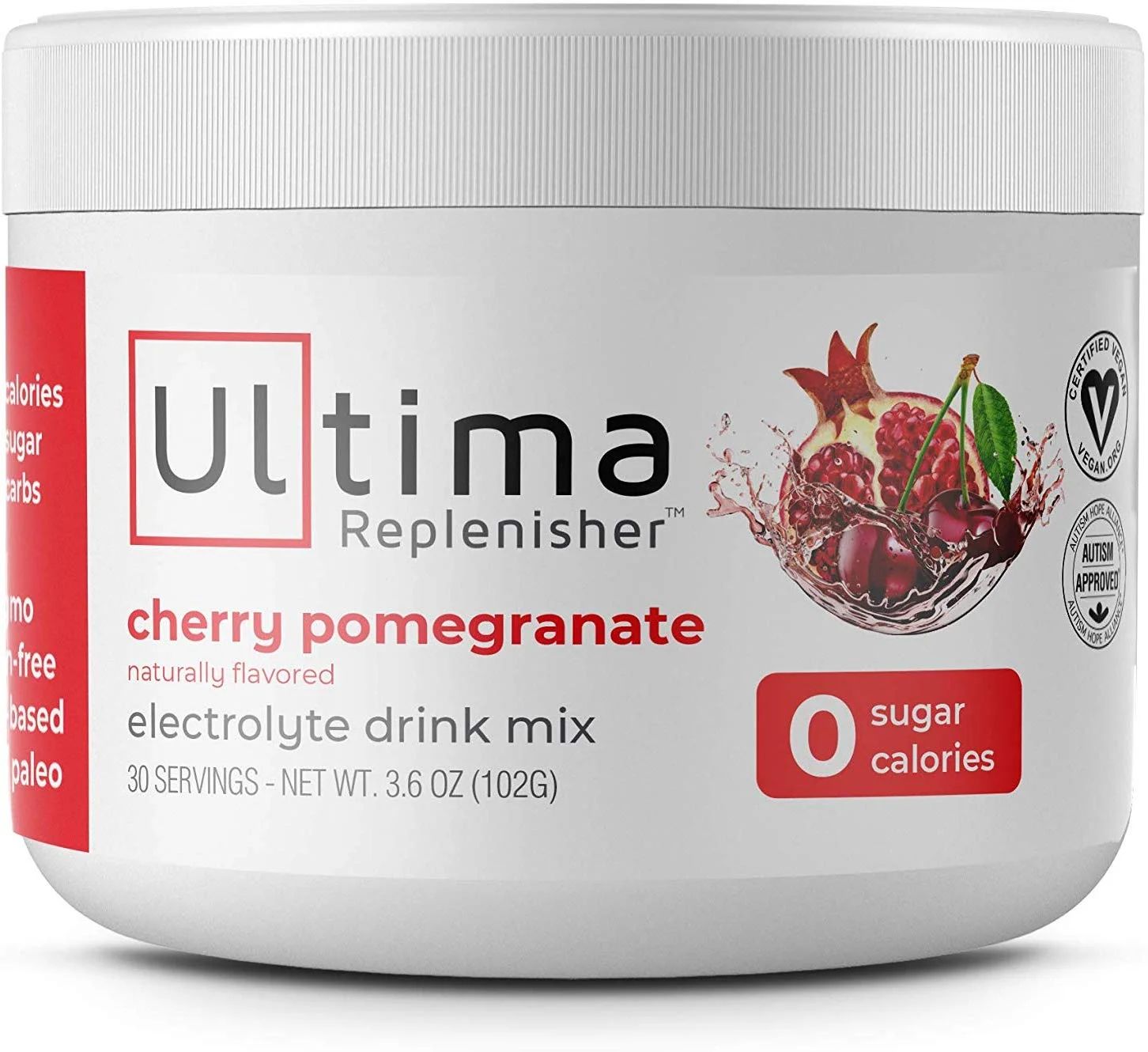 Ultima Replenisher Electrolyte Hydration Mix, Cherry Pomegranate, 30 Serving Canister - Sugar-Fre... | Walmart (US)