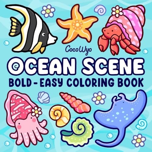 Ocean Scene: Coloring Book for Adults and Kids, Bold and Easy Designs for Relaxation with Sea Lif... | Amazon (US)