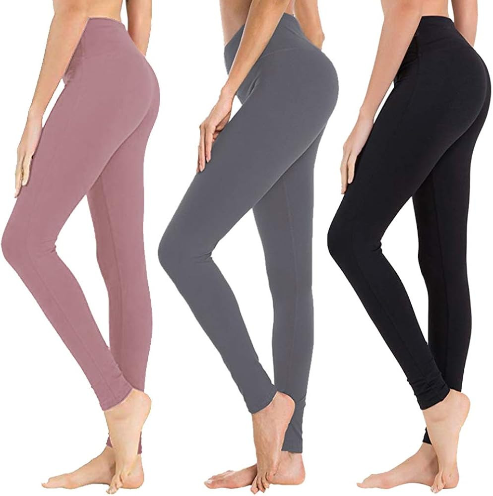 High Waisted Leggings for Women - Soft Athletic Tummy Control Pants for Running Cycling Yoga Work... | Amazon (US)