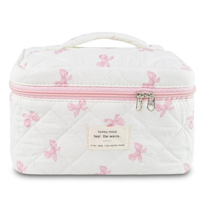 Narwey Makeup Bag, Quilted Bow Cosmetic Bag | Target