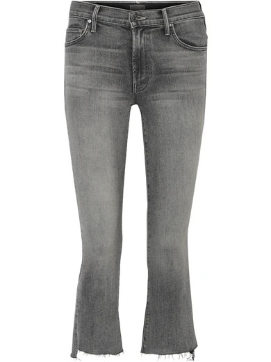 Mother - The Insider Crop High-rise Flared Jeans - Gray | NET-A-PORTER (US)