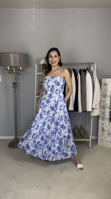 Vacation outfit 💙🤍

Blue and white floral maxi dress size small, TTS (best seller of the week)
White sandals size 7, TTS

Summer outfit 
Spring outfit
Baby shower 
Floral dress



#LTKSeasonal #LTKVideo #LTKtravel