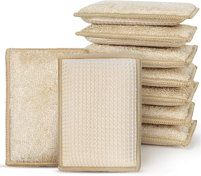 Bamboo Sponges for Dish Washing Reusable Dish Sponge Multi Use Kitchen Sponges Non-Scratch Reusab... | Amazon (US)