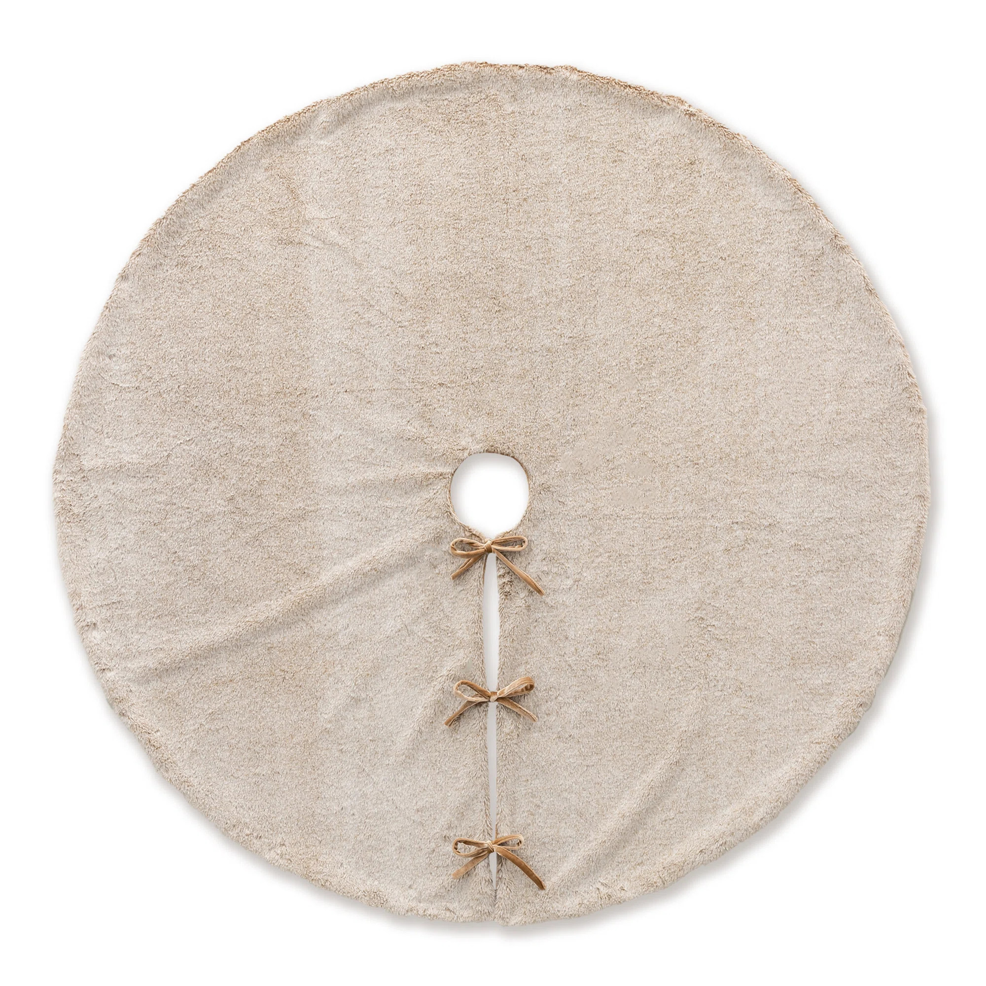 Glitzhome Faux Rabbit Fur Christmas Tree Skirt | Wayfair | Wayfair North America