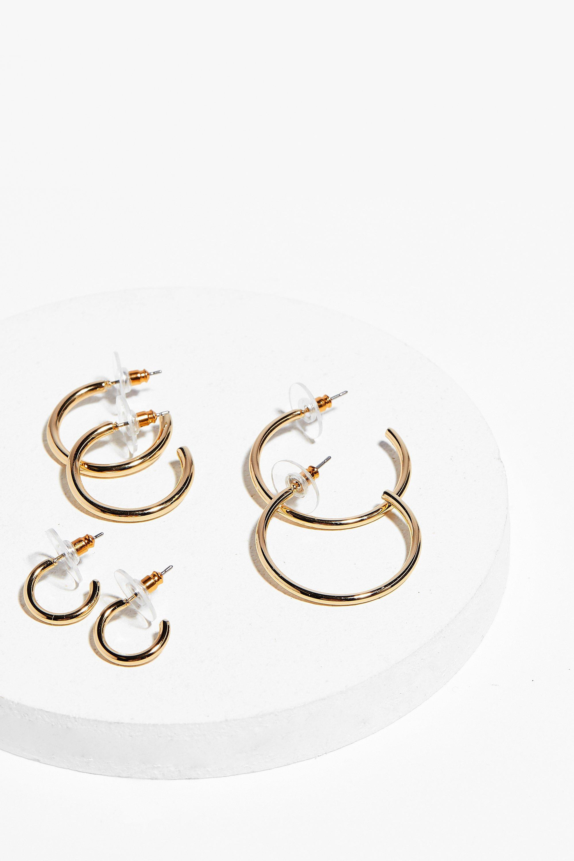 Womens In the Mix 3-Pc Hoop Earring Set - Gold | NastyGal (US & CA)