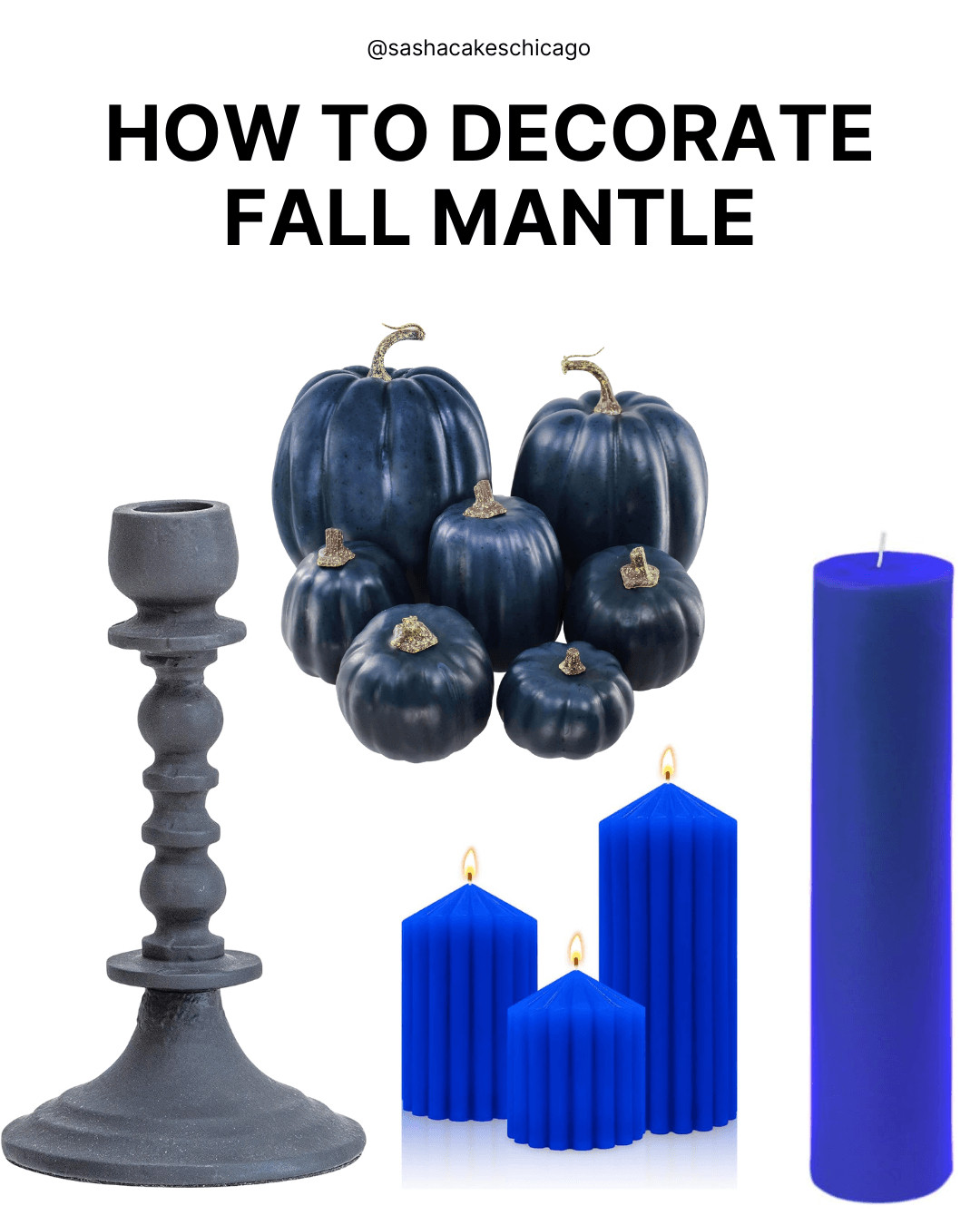 Give your fireplace mantle a bold, modern twist this autumn! 💙✨ Blue and moody tones are officially taking over fall decor, combining rich cobalt accents with dark rustic elements for a sleek, cozy vibe. Whether you’re styling a living room fireplace or a seasonal display table, these Amazon finds bring instant drama and elegance! 🕯️🎃

WHAT’S FEATURED:
🖤 Matte Black Taper Candlestick Holder: Vintage-inspired stoneware holder to add height and gothic texture.
🎃 Moody Navy Blue Faux Pumpkins Set: A stunning cluster of matte blue pumpkins for a chic alternative to classic orange.
🕯️ Cobalt Blue Fluted Pillar Candles: Ribbed architectural candles that add a vibrant pop of color and warm light.
💙 Tall Royal Blue Pillar Candle: Sleek pillar candle perfect for layering with variable height decor.
✨ + MORE Fall Mantle Decor Essentials: Check out all the tagged items below for matching garlands, brass accents, and moody autumn decor!

👇 Tap any item tagged on the image or post to shop the full collection directly!

Disclaimer: As an Amazon Associate, I earn from qualifying purchases at no extra cost to you. 

 #LTKHome