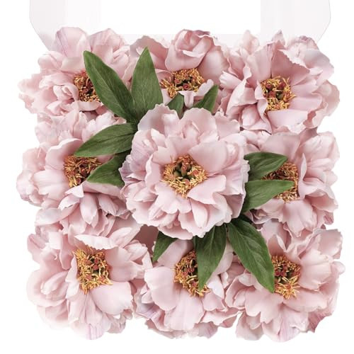 TINGE TIME Artificial Flowers 9pcs Silk Peony Fake Flower for DIY Wedding Craft Bridal Bouquets Centerpieces Arrangements Party Baby Shower Home Decorations (Rouge Pink) | Amazon (US)