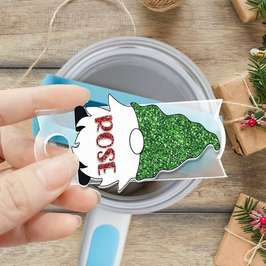 Personalized Christmas Tumbler Name Tag, Gnome Xmas Custom Name Topper, Tumbler Tag, Acrylic Name... | Amazon (US)