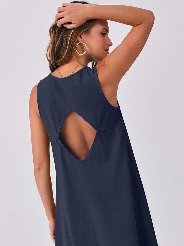 Caracilia Women Summer Casual Dresses Sleeveless Cutout Back Tank Beach Swimsuit Coverup 2025 Min... | Amazon (US)