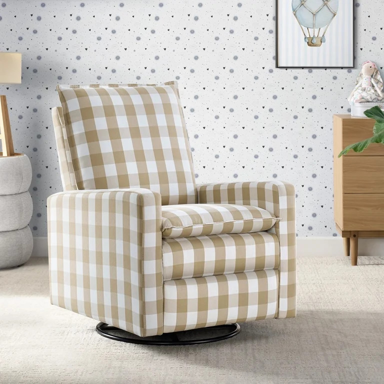 Soho Baby Coventry Upholstered Glider Recliner Rocking Chair 360° Swivel for Nursery and Living ... | Walmart (US)