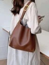 Women's Vintage Bucket Bag Solf PU Shoulder Crossbody Bag Solid Lightweight Handbags With Adjusta... | SHEIN