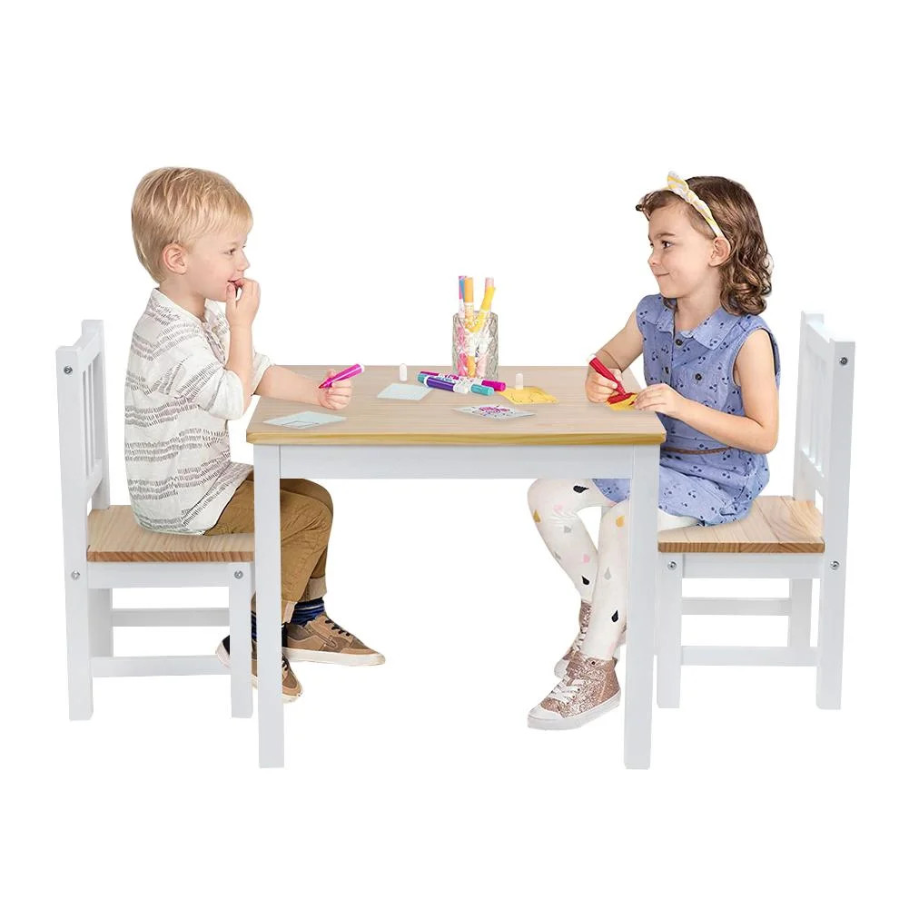 Hilitand Wooden Kids' Children's Table with 2 Chairs Stools Set for Preschoolers Boys and Girls A... | Walmart (US)