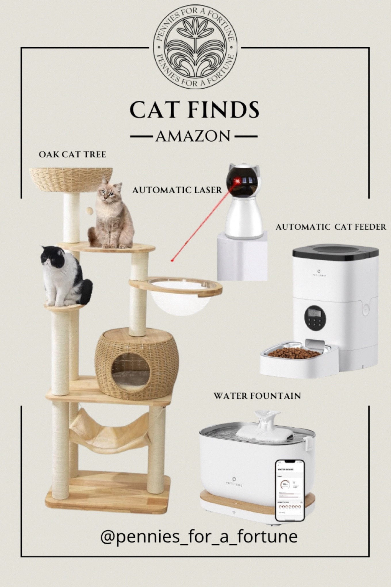 Nice Amazon finds for your fur baby, the water fountain and feeder are both app monitored, the cat laser is rechargeable as well

#LTKStyleTip #LTKFamily #LTKHome