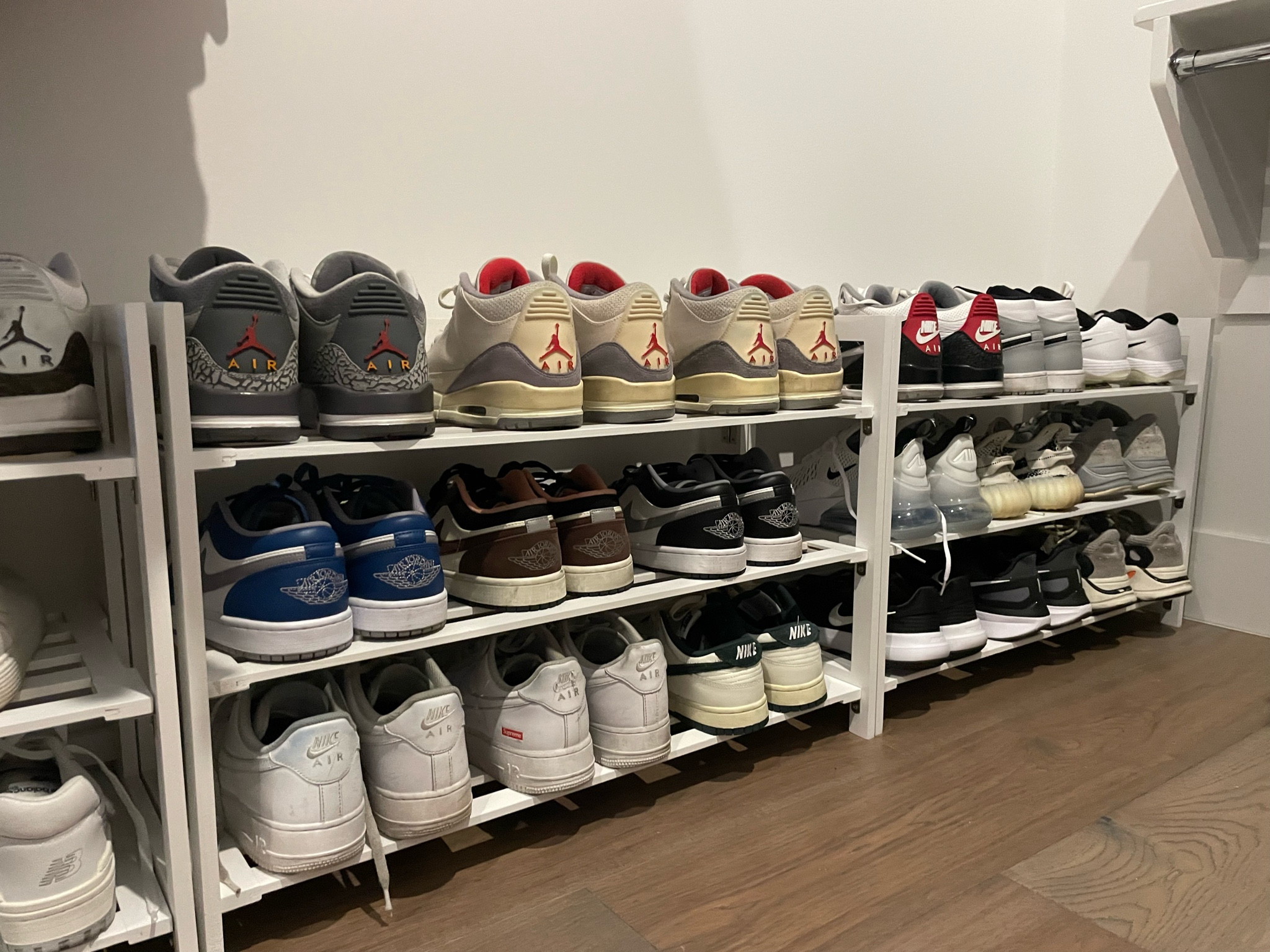 Shoe organization! These racks are awesome because the shelves flip up for shoes that are taller— no need to take shelves out manually!

#LTKFindsUnder100 #LTKFamily #LTKHome