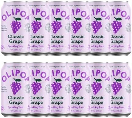 OLIPOP - Classic Grape Sparkling Tonic, Healthy Soda, Prebiotic Soft Drink, Aids Digestive Health... | Amazon (US)