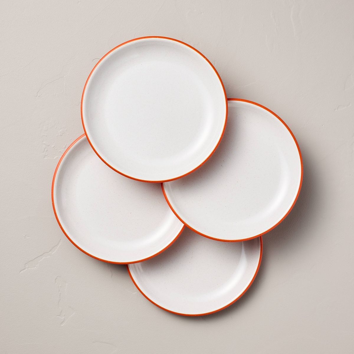 8.5" Colored Base Melamine Salad Plates Cream/Poppy - Hearth & Hand™ with Magnolia | Target