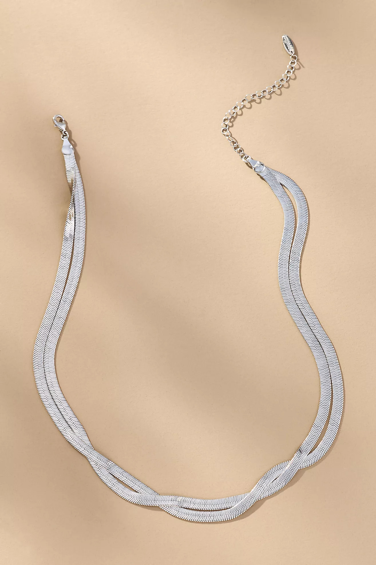 Double Herringbone Metal Necklace | Anthropologie (US)