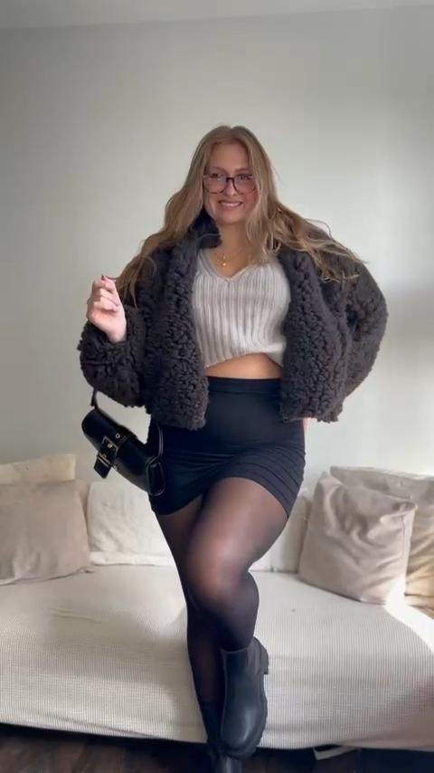 Autumn outfit idea, teddy jacket, tights, mini skirt, jumper, bucket bag, shoulder bag, outfit inspiration, ASOS

#LTKFashionMonth #LTKautumn #LTKuk