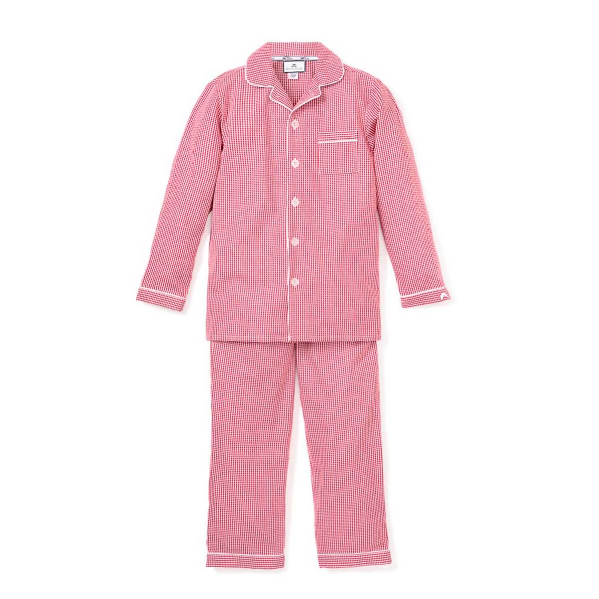 Petite Plume Baby/Toddler/Big Kid Red Mini-Gingham Classic Pajamas (Size: 4 y) | The Tot