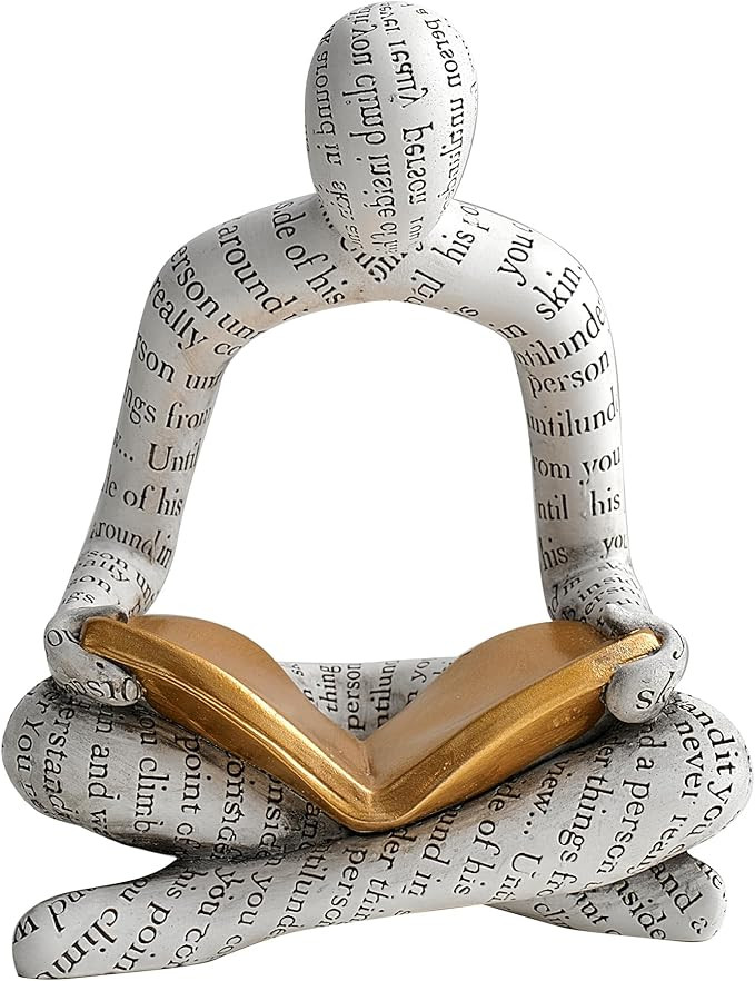 Modern Reading Figure Statue, Home Decor Thinker Statue, Abstract Art Ornament, Reading Sculpture... | Amazon (US)