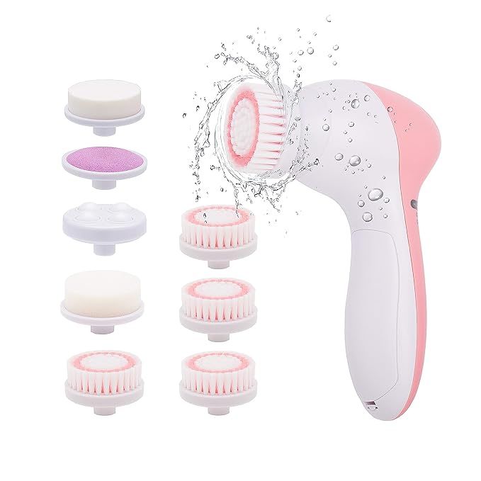 Facial Cleansing Brush [Newest 2021], Waterproof face scrubber with 8 Brush Heads for Deep Cleans... | Amazon (US)