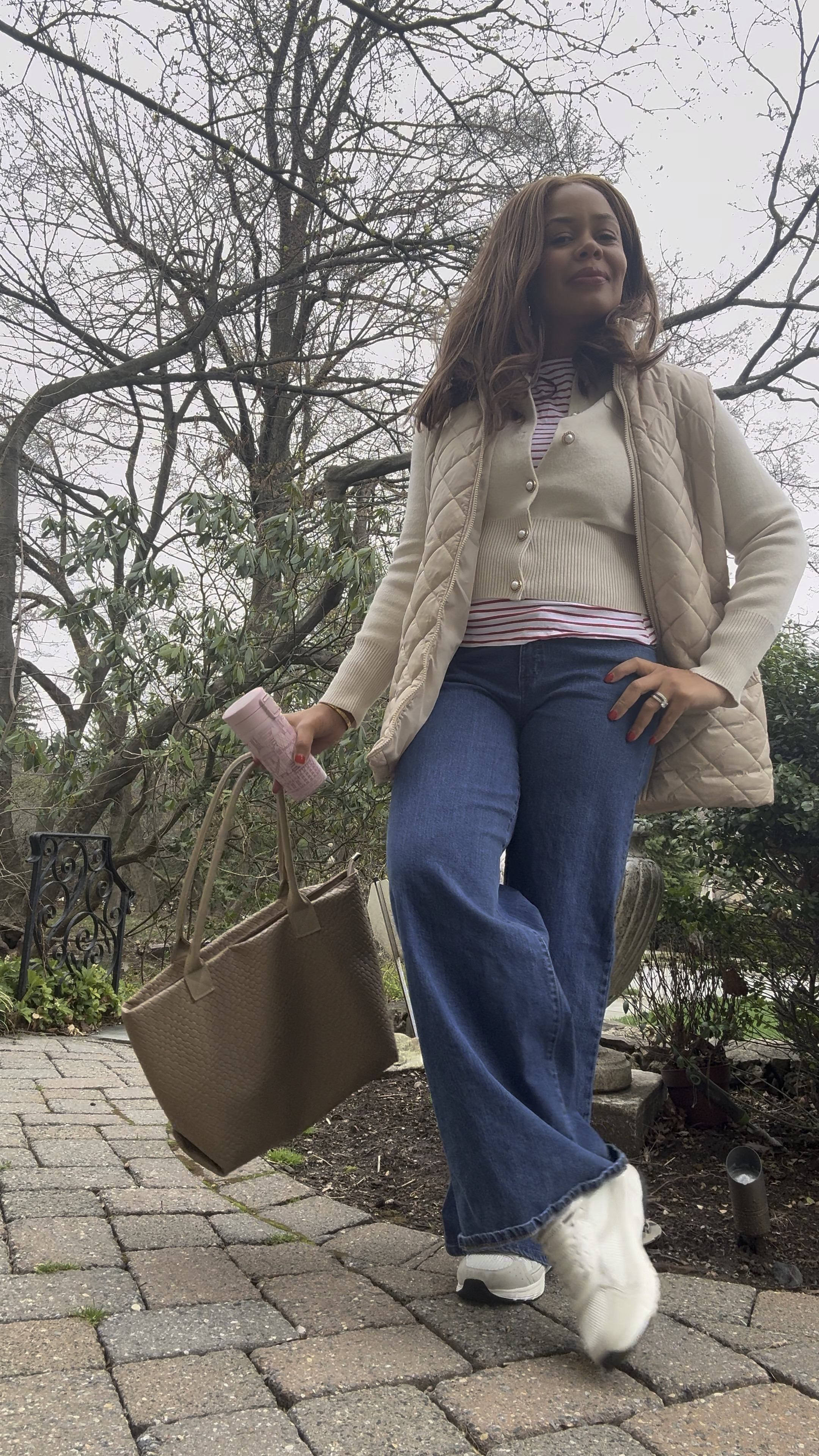 Stepping out in style this Saturday: embracing the nautical vibes with a red striped shirt, cozy in my long quilted vest, and keeping it chic yet comfy with wide-leg jeans and sneakers. Casual weekend perfection!

#LTKFindsUnder50 #LTKStyleTip #LTKOver40