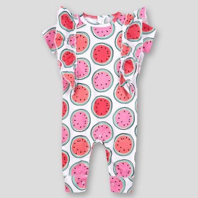 Lamaze Baby Girls' Organic Watermelon Romper - Light Pink | Target