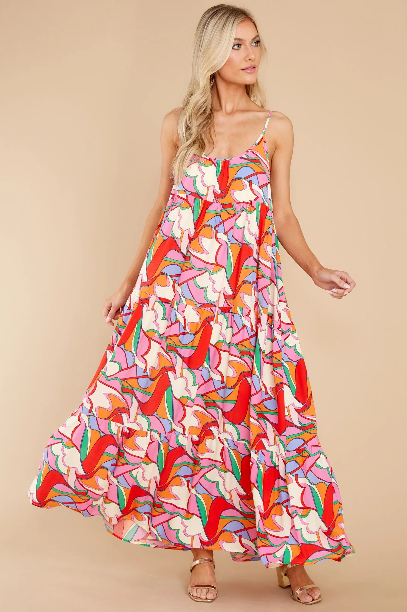 She's The Reason Pink Multi Print Maxi Dress | Red Dress 