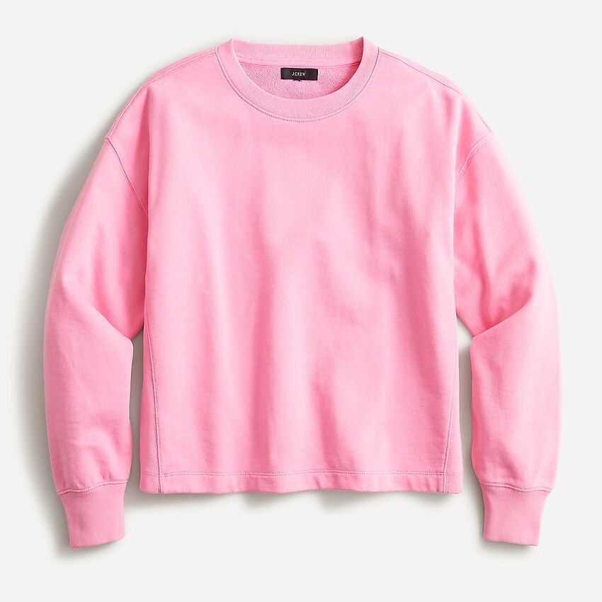 University terry cropped crewneck sweatshirt | J.Crew US