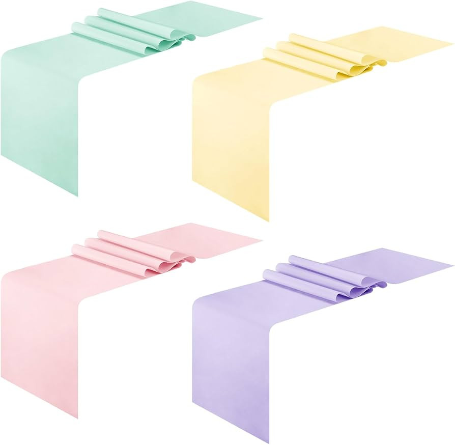 Newwiee 4 Pcs Easter Spring Pastel Table Runner Macaron Assorted Color Seasonal Table Decoration ... | Amazon (US)