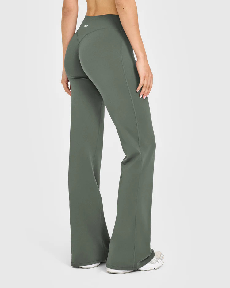 SoftMotion™ Flared Pants with White Logo 
 Dark Khaki | Oner Active (UK / US)
